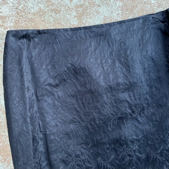 Vtg 90s Embossed Skirt Mini Sz 10 Blk Floral Wool Silk Blend Witchy Whimsi Goth - Picture 2 of 14